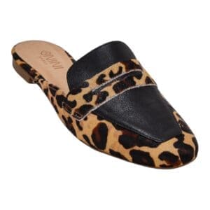 Mule em Couro Animal Print